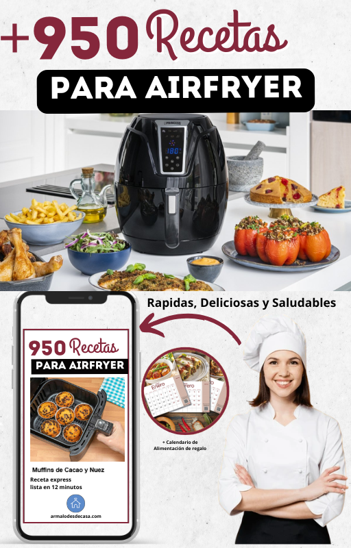 +950 Recetas Freidora de Aire + Mini Plan de Comida Mensual